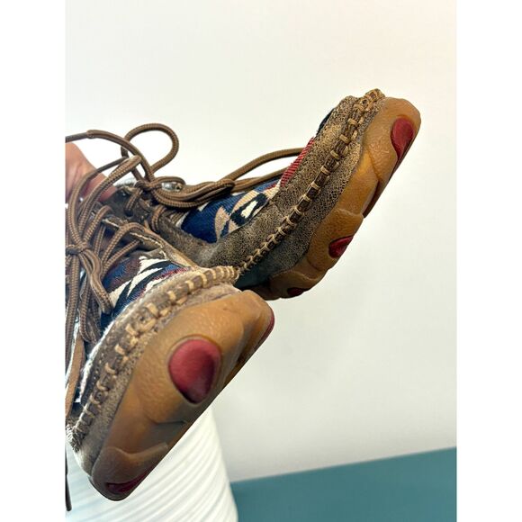 Twisted X Boots Bomber Tribal Pattern Leather Fringe Moccasin Size 6.5 - Picture 14 of 15